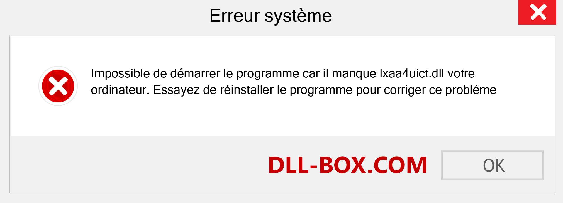 Le fichier lxaa4uict.dll est manquant ?. Télécharger pour Windows 7, 8, 10 - Correction de l'erreur manquante lxaa4uict dll sur Windows, photos, images